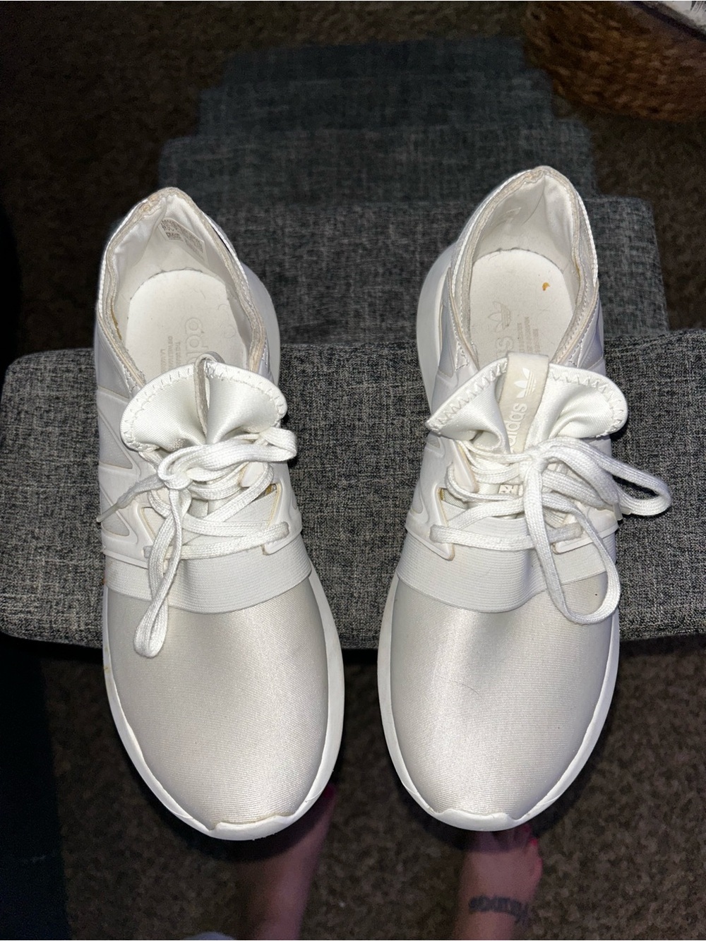 adidas Women’s White Slip-On Lace Up Sneakers